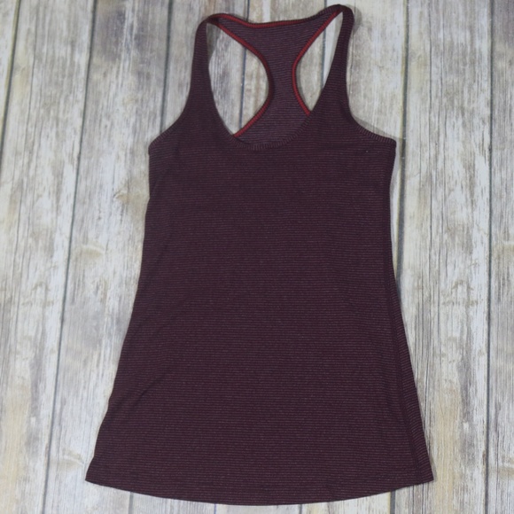 lululemon athletica Tops - Lululemon Cool Racerback Tank Bordeaux Stripe